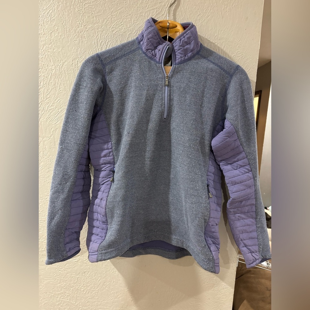 Patagonia Vintage Lavender hybrid Puffer/Fleece 1/4 zip pullover sweater sz M